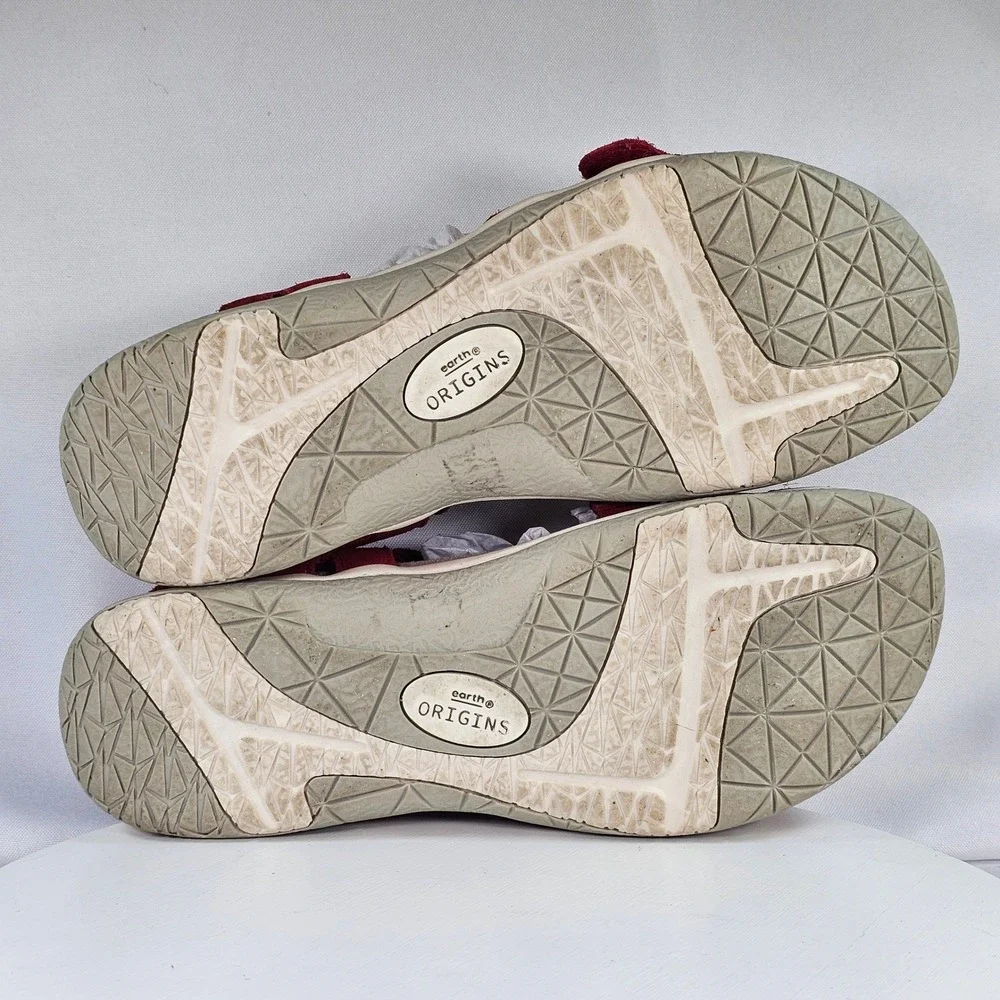 Earth Origins Sammie Red Pepper Suede Strappy Comfort Sport Sandals Womens 9.5 M